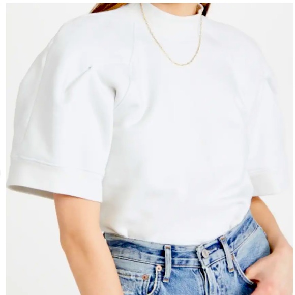 AGOLDE The Round Shoulder Half Sleeve Box Sweatshirt Womens Size Medium Heather - Picture 1 of 13